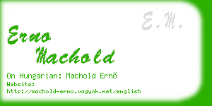 erno machold business card