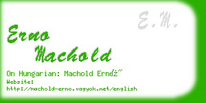 erno machold business card